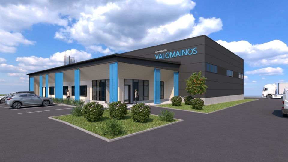 Illustration of Nanocomp’s future modern production and office facilities in Joensuu GreenPark Business Area, Finland